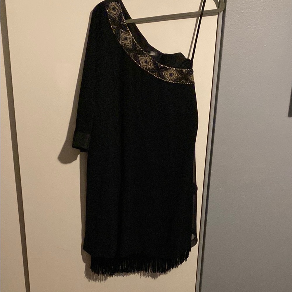Kensie Black One Shoulder Asymmetrical Sundress